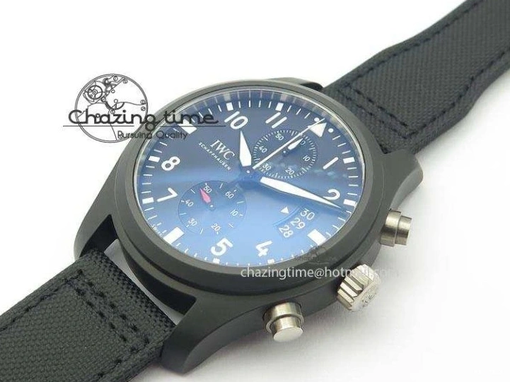 MIROTIME 0412 EasyCare Pilot Chrono IW388001 Real Ceramic ZF 1:1 Best Edition On Black Nylon Strap A 7279